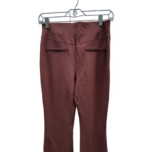 Peace Love World Ponte Split Hem Pants Chocolate Brown XS - Picture 9 of 12